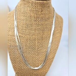 Liquid Silver 10 strand Necklace